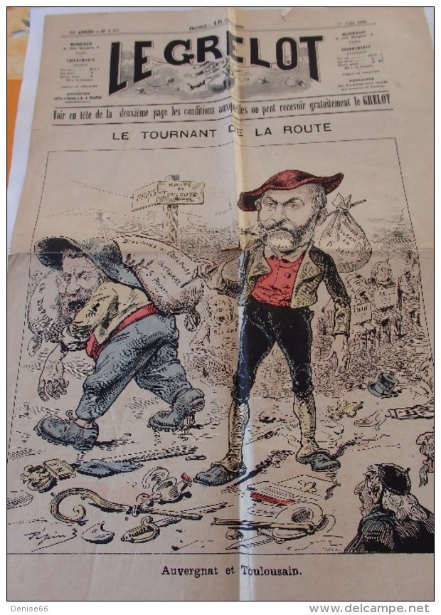 11 Juin 1893 - "LE GRELOT" - Journal Hebdomadaire - 4 Pages - Nombreuses Publicités - - Documents Historiques