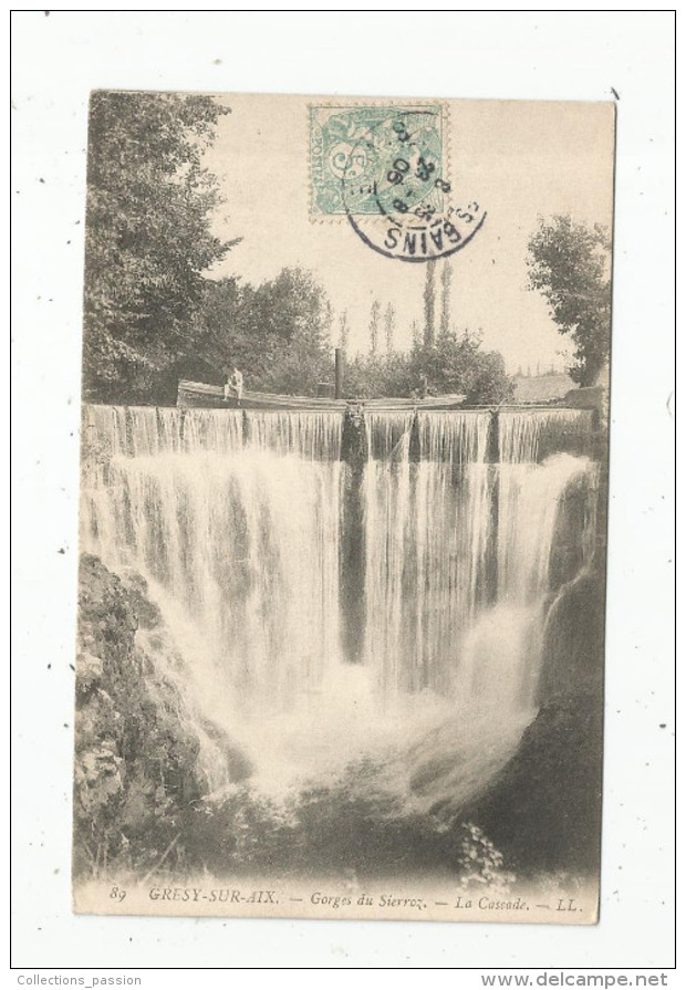 Cp , 73 , GRESY SUR AIX , Gorges Du SIERROZ , La Cascade , Voyagée 1905 - Gresy Sur Aix