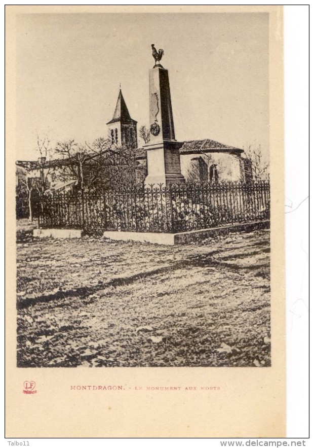 Tarn - Montdragon - Monument Aux Morts Avec Un Coq - Eglise - Saint Sulpice