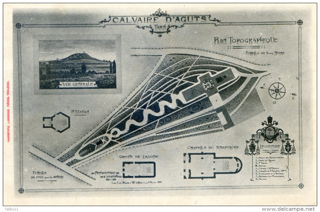 Tarn - Calvaire D'Aguts - Plan Topographique - Andere & Zonder Classificatie