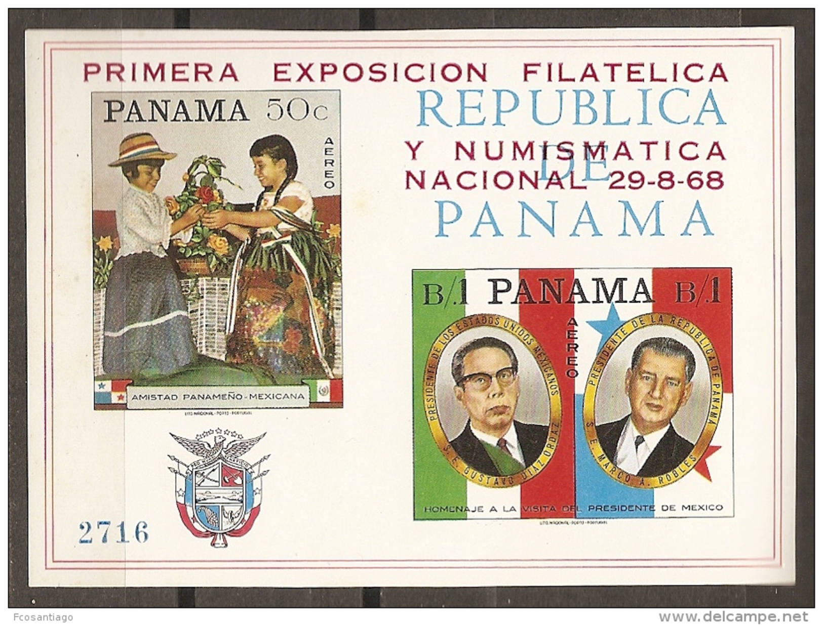 FILATELIA - PANAMA 1968 - Michel #H104 - MNH ** - Exposiciones Filatélicas