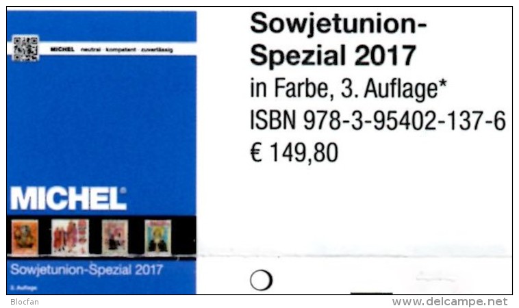 MICHEL Sowjetunion Spezial Briefmarken Katalog 2017 New 150&euro; Porto/Lokal/Gebühren-Marken Special Catalogues USSR CC - Sonstige & Ohne Zuordnung