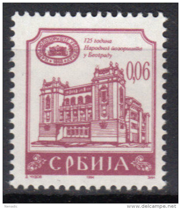 Yugoslavia,125 Years Of National Teatre In Belgrade 1994.,surcharge,MNH - Neufs