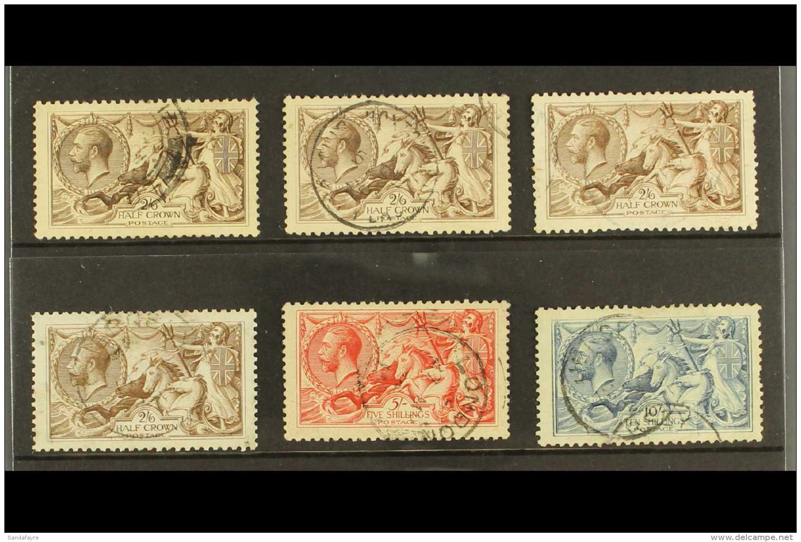 1918-19 BRADBURY SEAHORSES An Attractive Cds Used Set (SG 413a/17) Comprising 2s6d Shades (4), 5s And 10s. A Few... - Unclassified