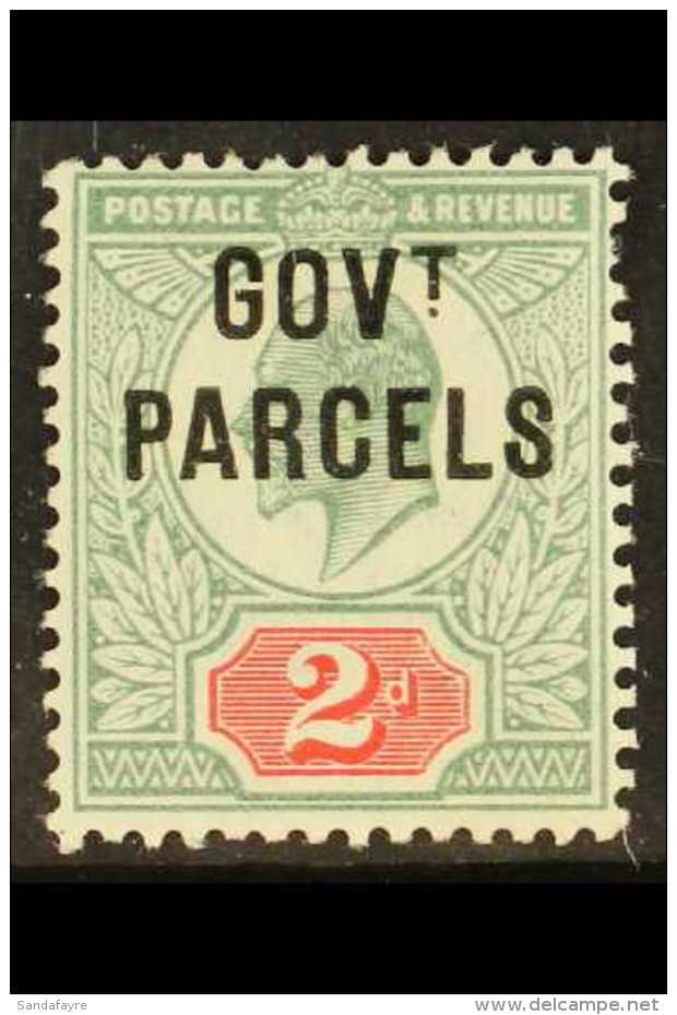 OFFICIALS 1902 2d Yellowish Green And Carmine Red, Ed VII,  "GOVT PARCELS", SG O75, Mint. Gum Bend At Top... - Zonder Classificatie