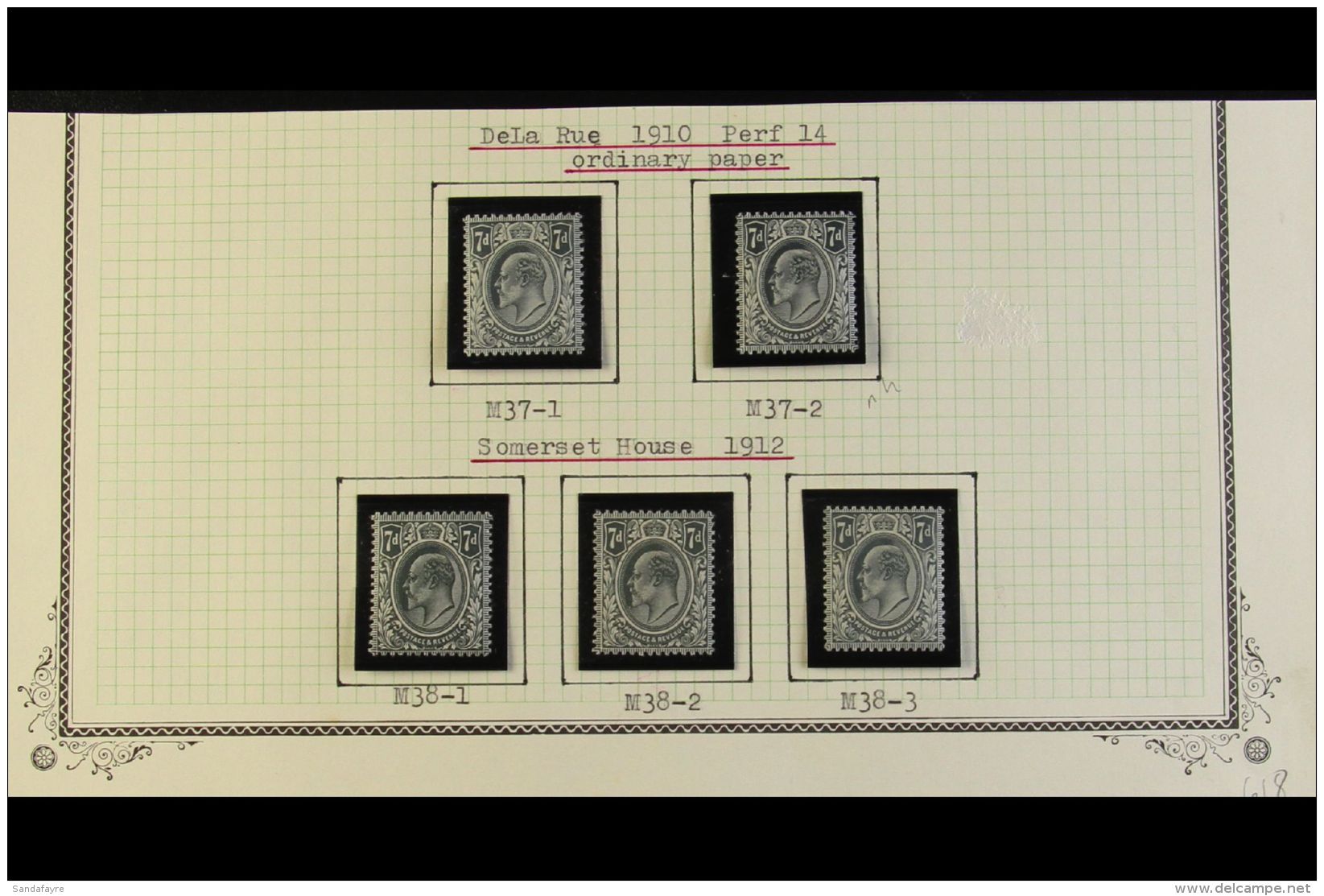 1910 - 1912 7D GREYS COMPLETE SPECIALIZED SHADES GROUP. A Fresh, Lightly Hinged Mint Complete Group Of Stamps... - Zonder Classificatie