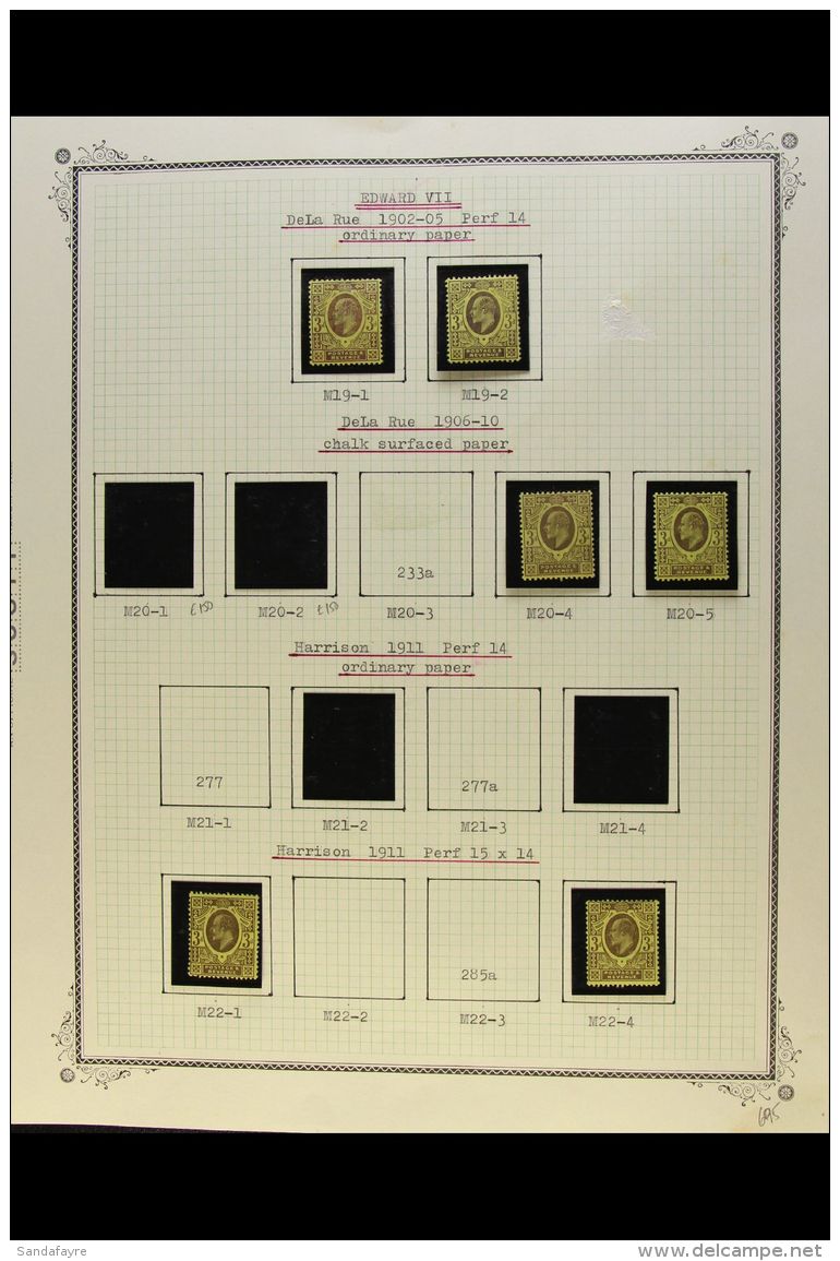 1902 - 1912 3D PURPLES ON YELLOWS SPECIALIZED SHADES GROUP. A Fresh, Lightly Hinged Mint Group Of Stamps... - Zonder Classificatie