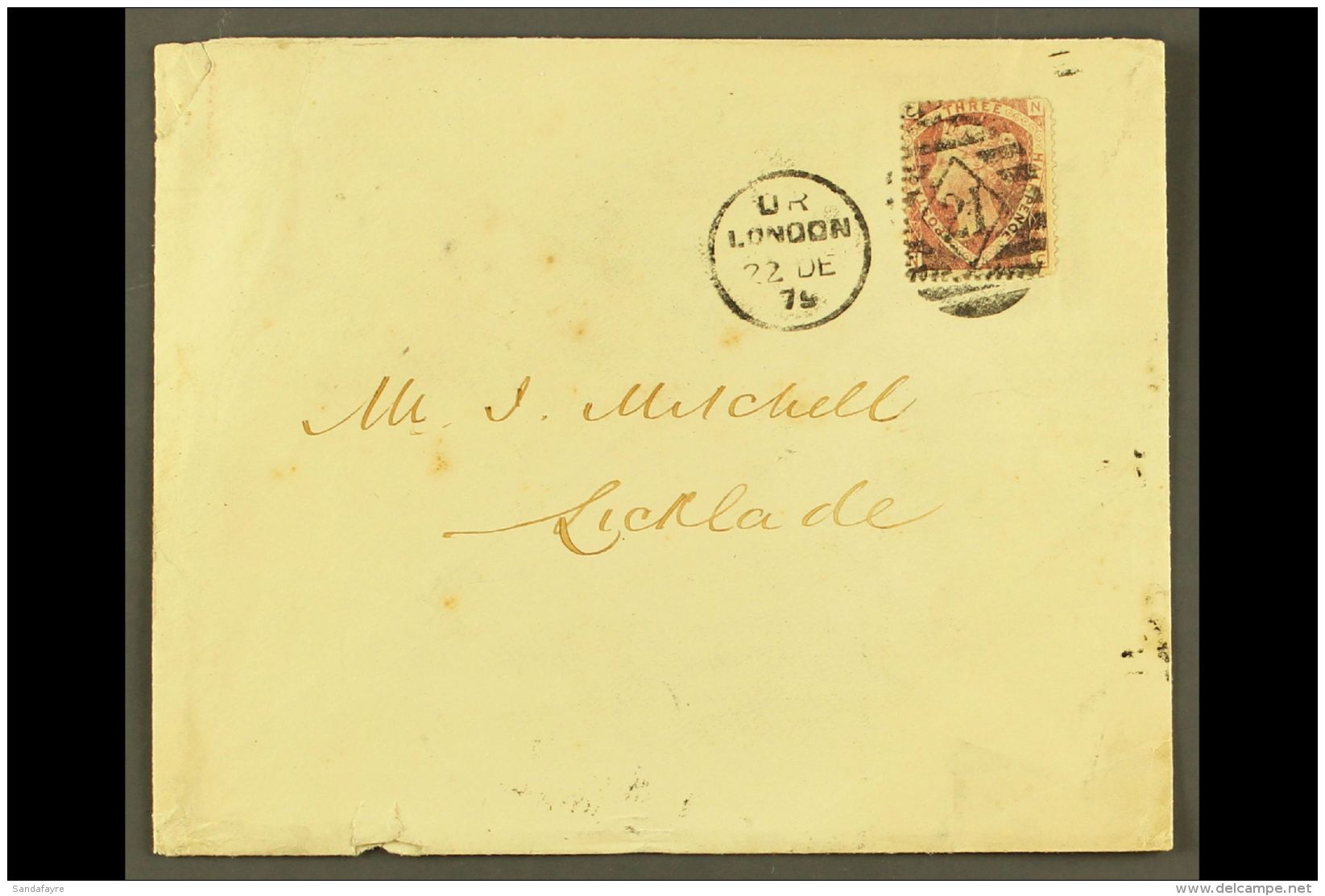 1879 (22 Dec) Cover To Lechlade Bearing 1870 1&frac12;d Rose-red Plate 3 (SG 51) Tied By London Duplex Cancel,... - Andere & Zonder Classificatie