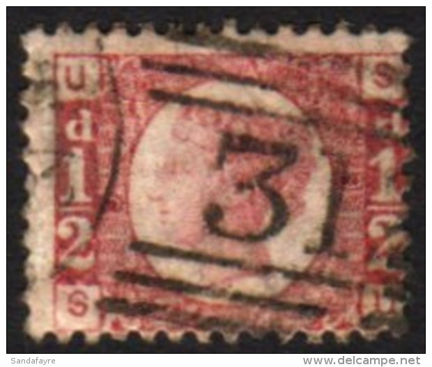 1870 &frac12;d Rose- Red Plate 9, SG 48, Fine Used With Full Perfs, Both Plate Numbers Clear. For More Images,... - Andere & Zonder Classificatie