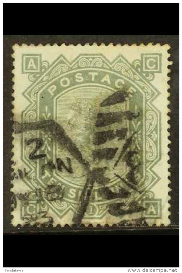 1867-83 10s Greenish - Grey On Blued Paper, Wmk Anchor, SG 131, Good Used, Well Centered But With A Number Of... - Andere & Zonder Classificatie