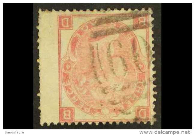 1865-7 3d Rose Pl.4, Wmk Emblems INVERTED, SG.92Wi, Fine Used, Poor Perfs On Wing Margin, Cat.&pound;475. For More... - Andere & Zonder Classificatie