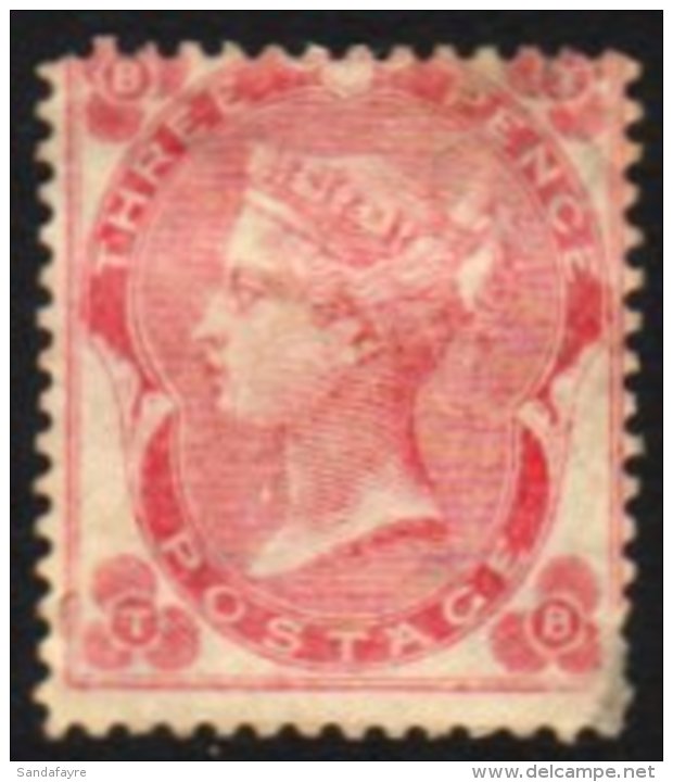 1862-64 3d Pale Carmine-rose, SG 77, Unused Without Gum, Small Faults, Reperf, Cat &pound;2,400. For More Images,... - Andere & Zonder Classificatie