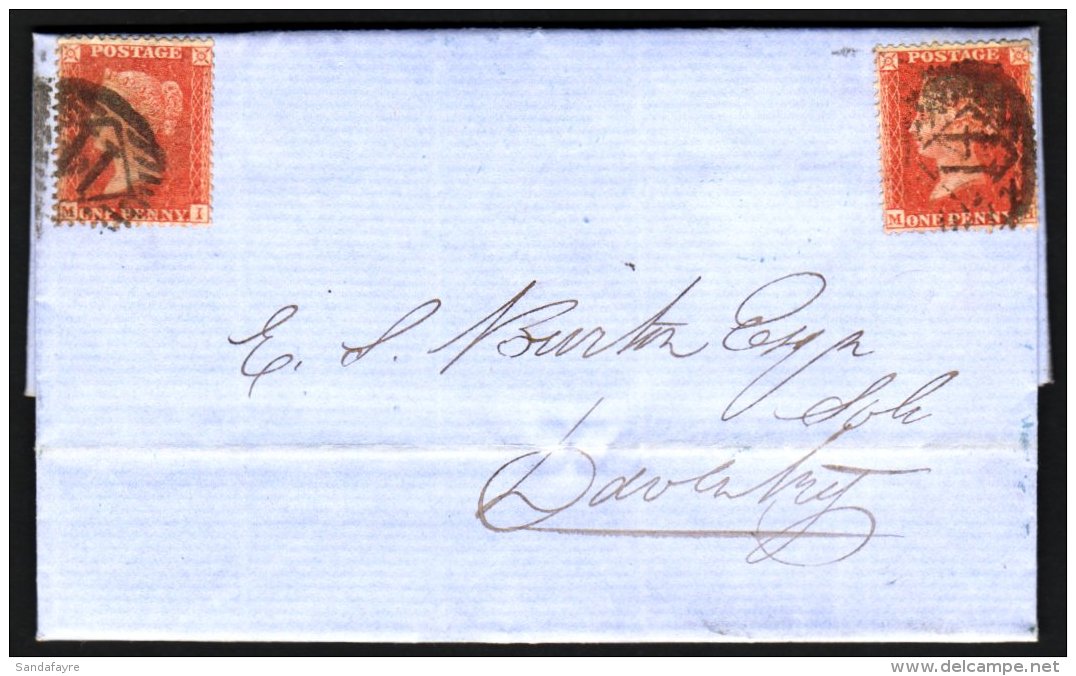 1857 1D TRANSITIONAL SHADES 1857 (17 April) Cover To Daventry Bearing Two Transitional 1d Orange-brown, SG Spec.... - Andere & Zonder Classificatie