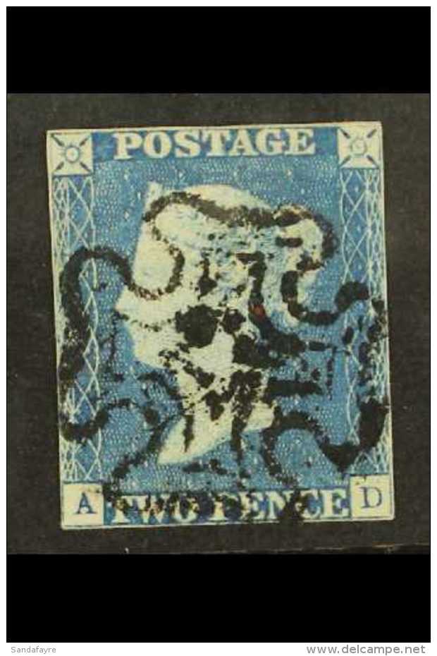 1840 2d Pale Blue 'A D' SG.6, Neatly Used With Upright &amp; Near Complete MC Pmk &amp; Three Close Margins,... - Andere & Zonder Classificatie