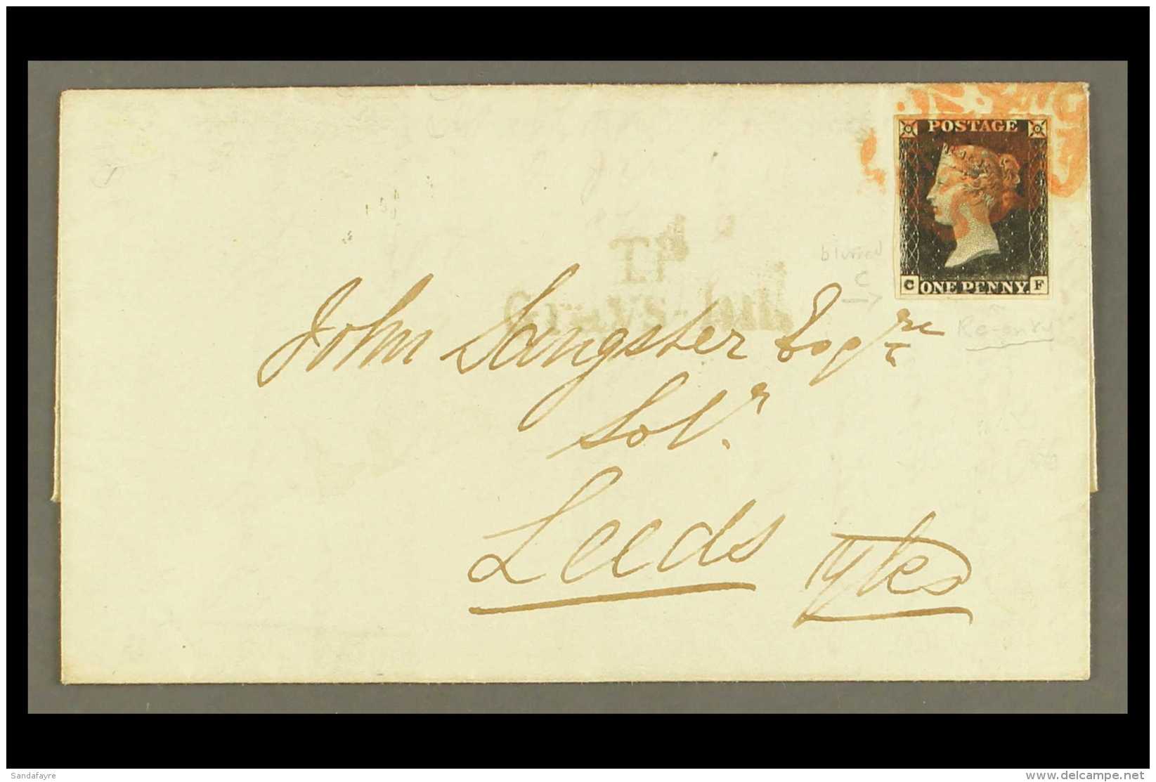 1840 1d Intense Black (C - F), Plate 1b, Variety "Burr Rub", SG Spec AS4g, With 4 Clear Margins, Fine Used On 1841... - Unclassified