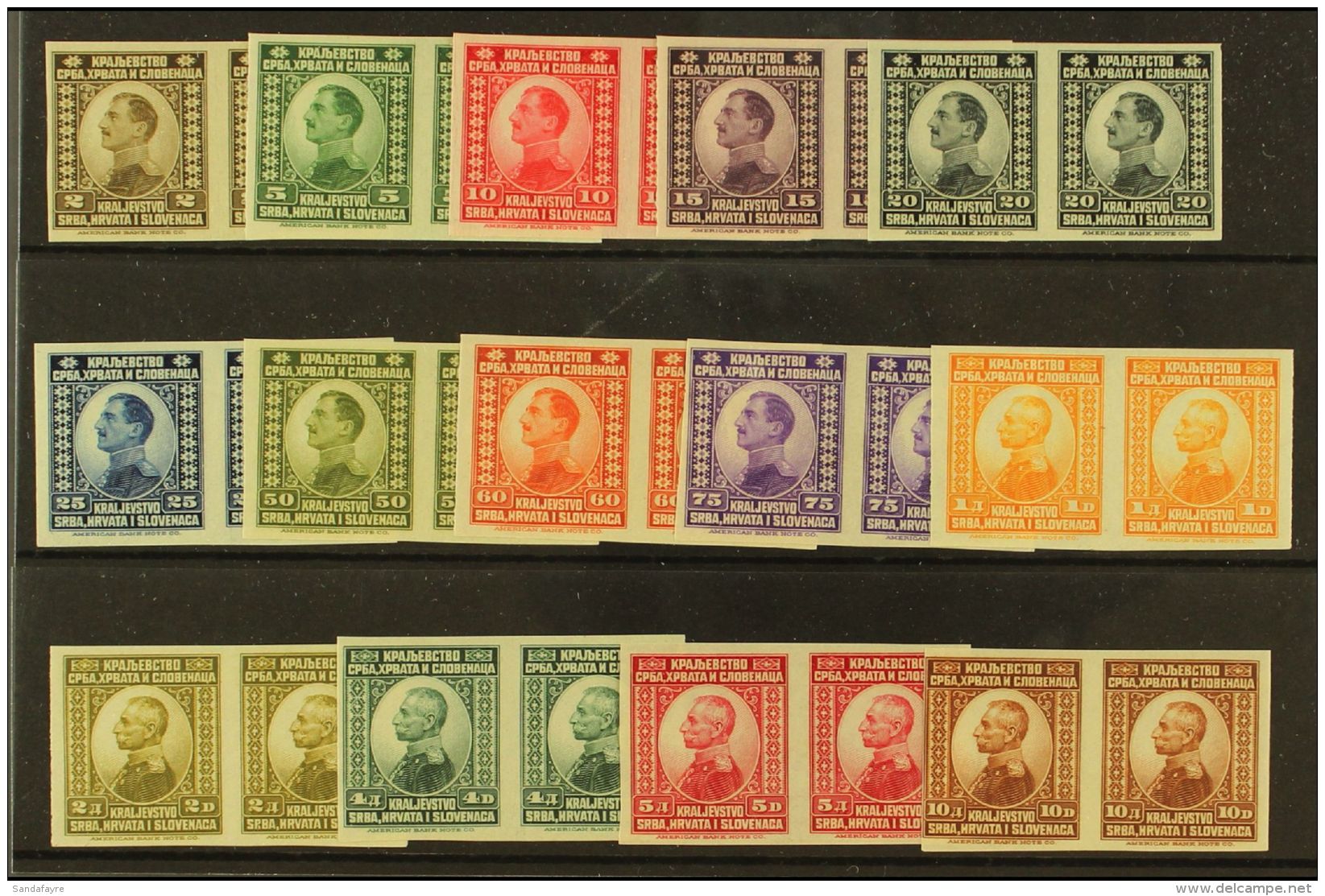 1921 King Complete Imperf Set, Michel 145/58 U (as SG 164/77), Superb Never Hinged Mint Horiz IMPERF PAIRS, Very... - Otros & Sin Clasificación