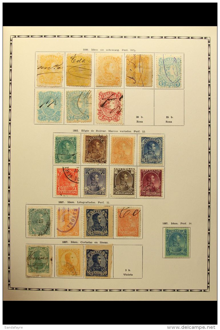 ESCULAS, INSTRUCCION, OFFICIALS AND PERFINS 1871-1947 Wide Ranging Collection In An Album With Dedicated Printed... - Venezuela