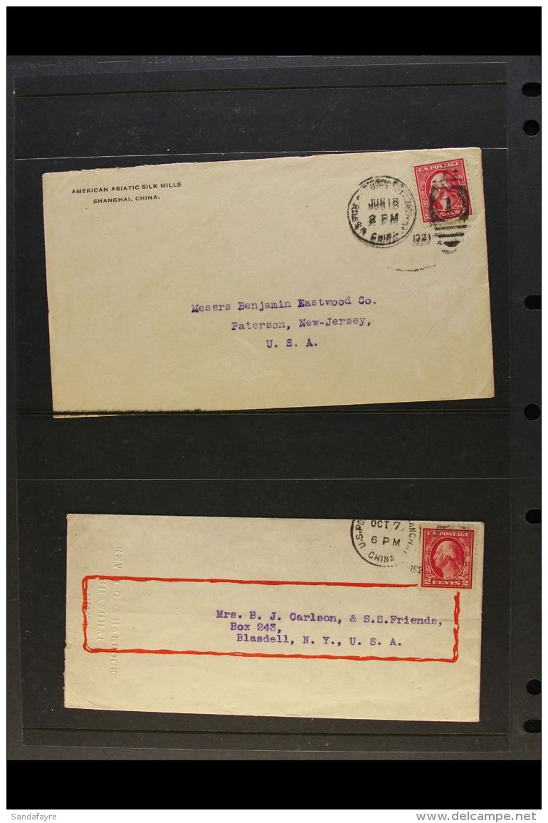 PO's IN CHINA 1906-1922 Interesting Collection Of Cover Addressed To USA, Bearing Various Unoverprinted US Stamps... - Andere & Zonder Classificatie
