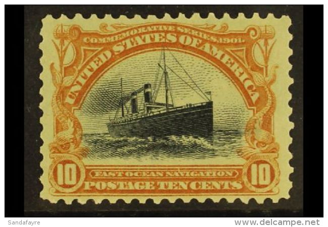 1901 10c Yellow Brown And Black Ocean Liner, Sc 299, Very Fine NHM. For More Images, Please Visit... - Andere & Zonder Classificatie