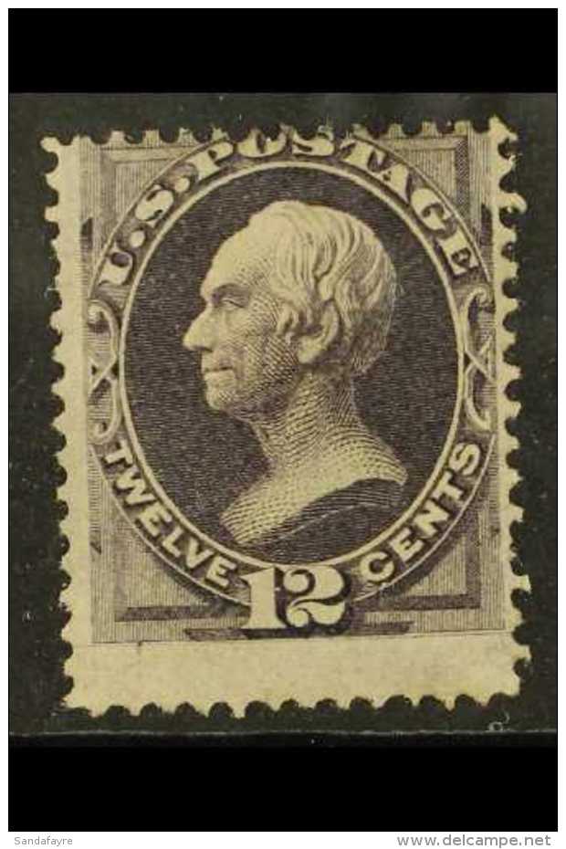 1870 12c Dull Violet President Clay, Sc 151, Good Mint No Gum, Centered High. Cat Sc $1000 (&pound;660) As No Gum.... - Andere & Zonder Classificatie