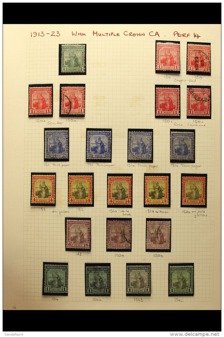 1913-1981 EXTENSIVE COLLECTION Presented In An Album. An Attractive Mint &amp; Used Collection With Shades,... - Trinidad En Tobago (...-1961)