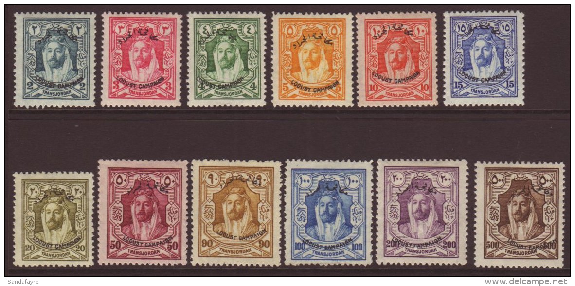 1930 Locust Campaign Overprints Complete Set, SG 183/94, Very Fine Mint, Fresh. (12 Stamps) For More Images,... - Jordanië