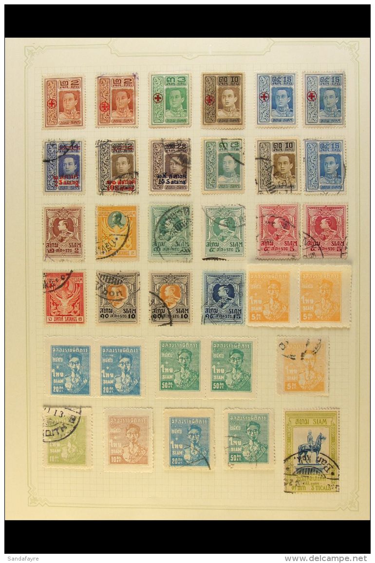 1894-1952 MINT AND USED COLLECTION On Album Pages. Note Various 1894-96 Surcharges; 1908 Jubilee 18a Mint; 1908 3t... - Thailand