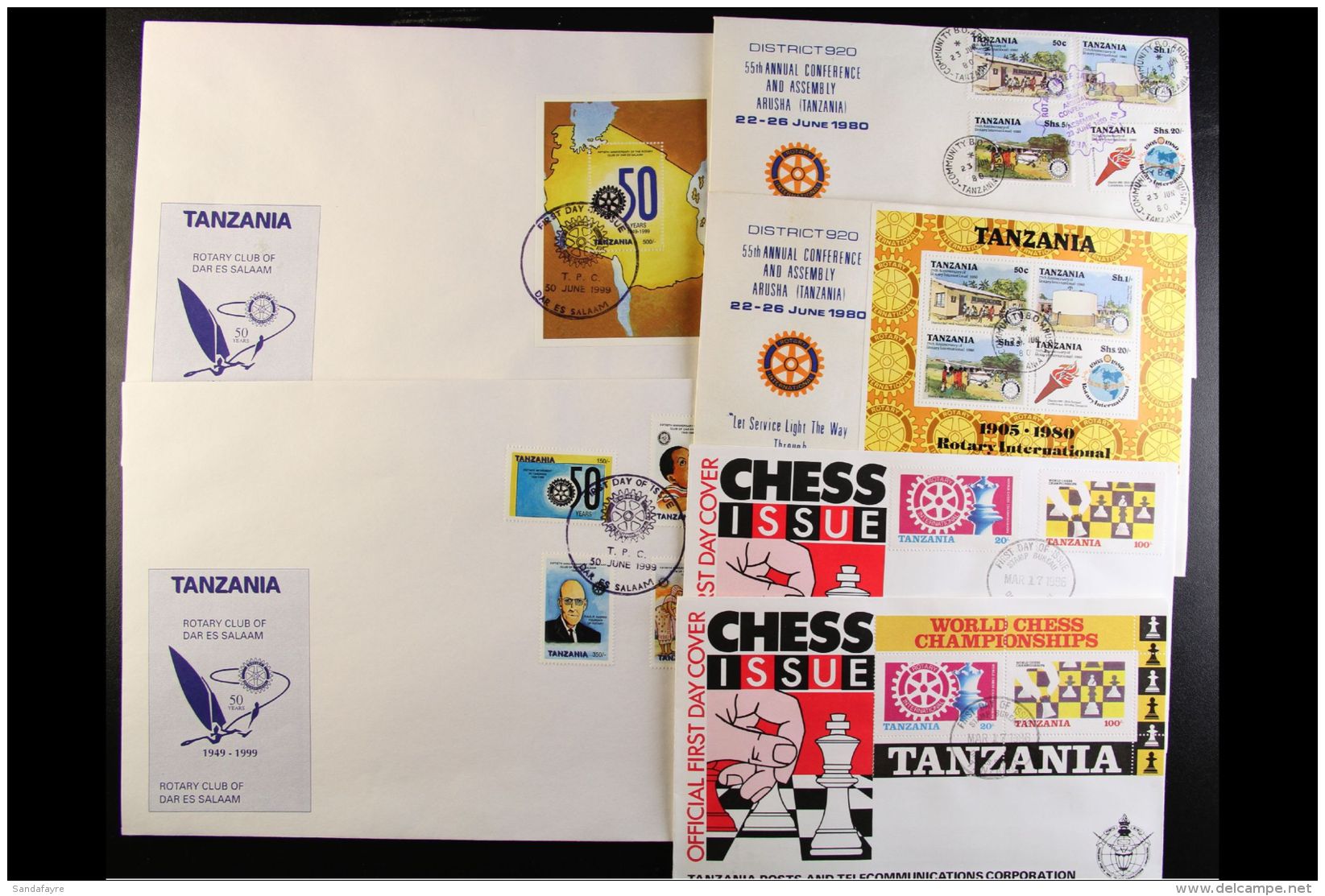 ROTARY INTERNATIONAL COVERS STOCK 1980-1999 Accumulation Of Chiefly Very Fine Unaddressed Covers. Some Heavy... - Tanzania (1964-...)