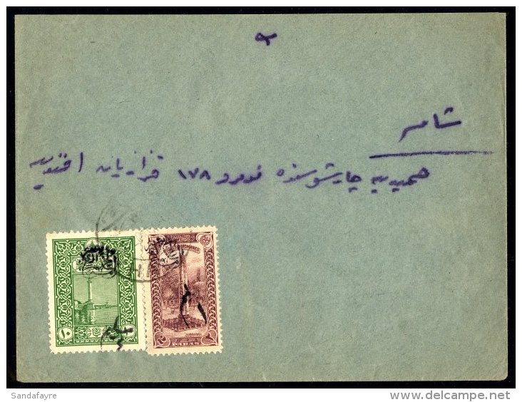 1920 ARAB KINGDOM Neat  Envelope To Damascas, Bearing Overprinted 1m On 2pa SG K2 And 4m On 10pa SG K75, Tied By... - Syrië