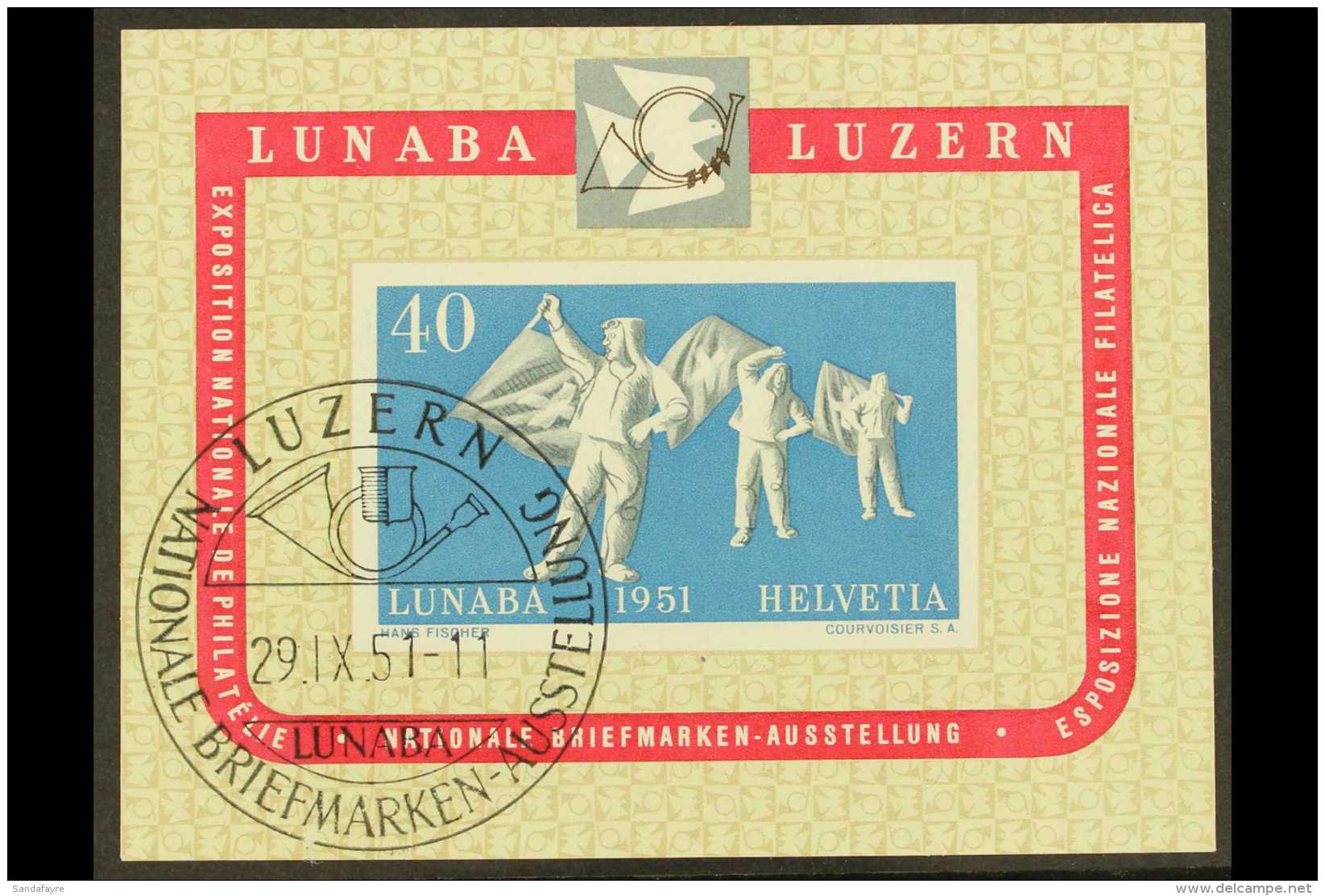 1951 LUNABA Miniature Sheet, Mi Block 14, Very Fine Used. For More Images, Please Visit... - Andere & Zonder Classificatie