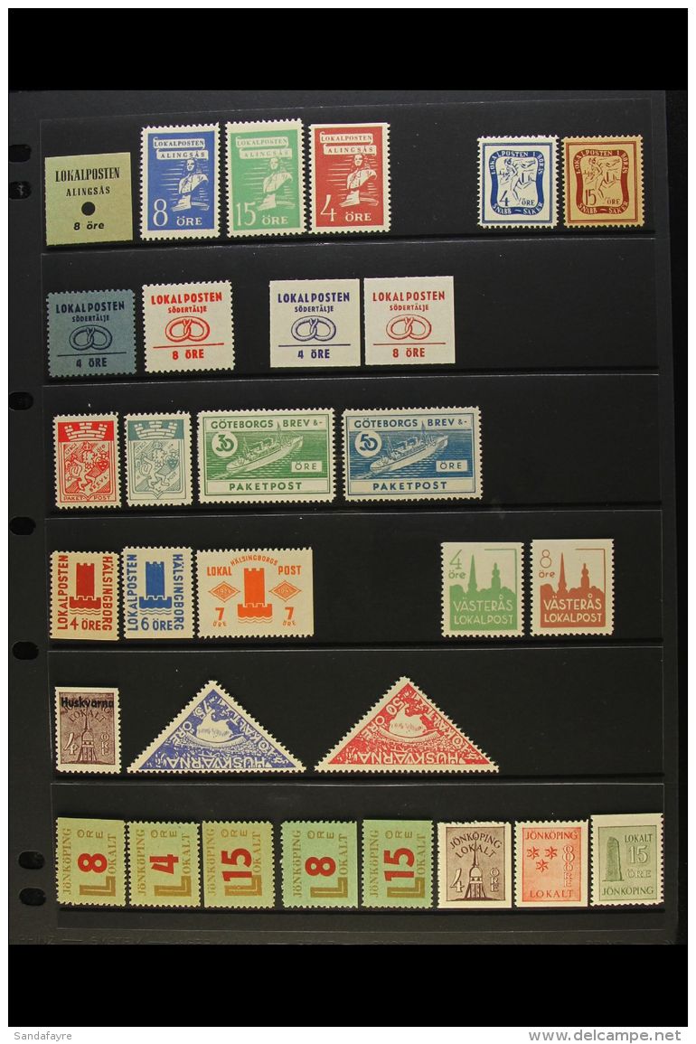 LOCAL STAMPS 1936-1946 Never Hinged Mint All Different Collection Of Local Town Post Issues On Stock Pages, Inc... - Andere & Zonder Classificatie