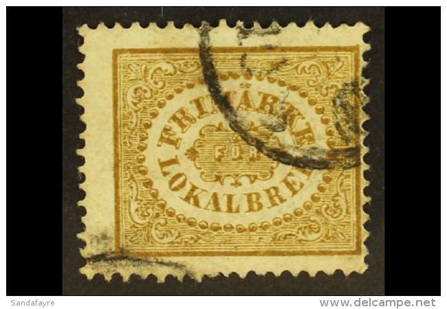 1856-62 LOCAL (3 Ore) Olive-brown (Facit 13a, SG L7), Used, Centred Right. For More Images, Please Visit... - Andere & Zonder Classificatie