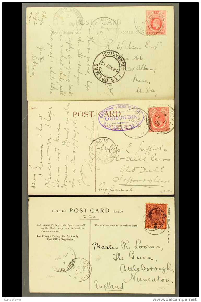 1908 - 1913 Selection Of Ed VII And Geo V Covers And Cards To UK And US Destinations From A Range Of Towns And... - Nigeria (...-1960)