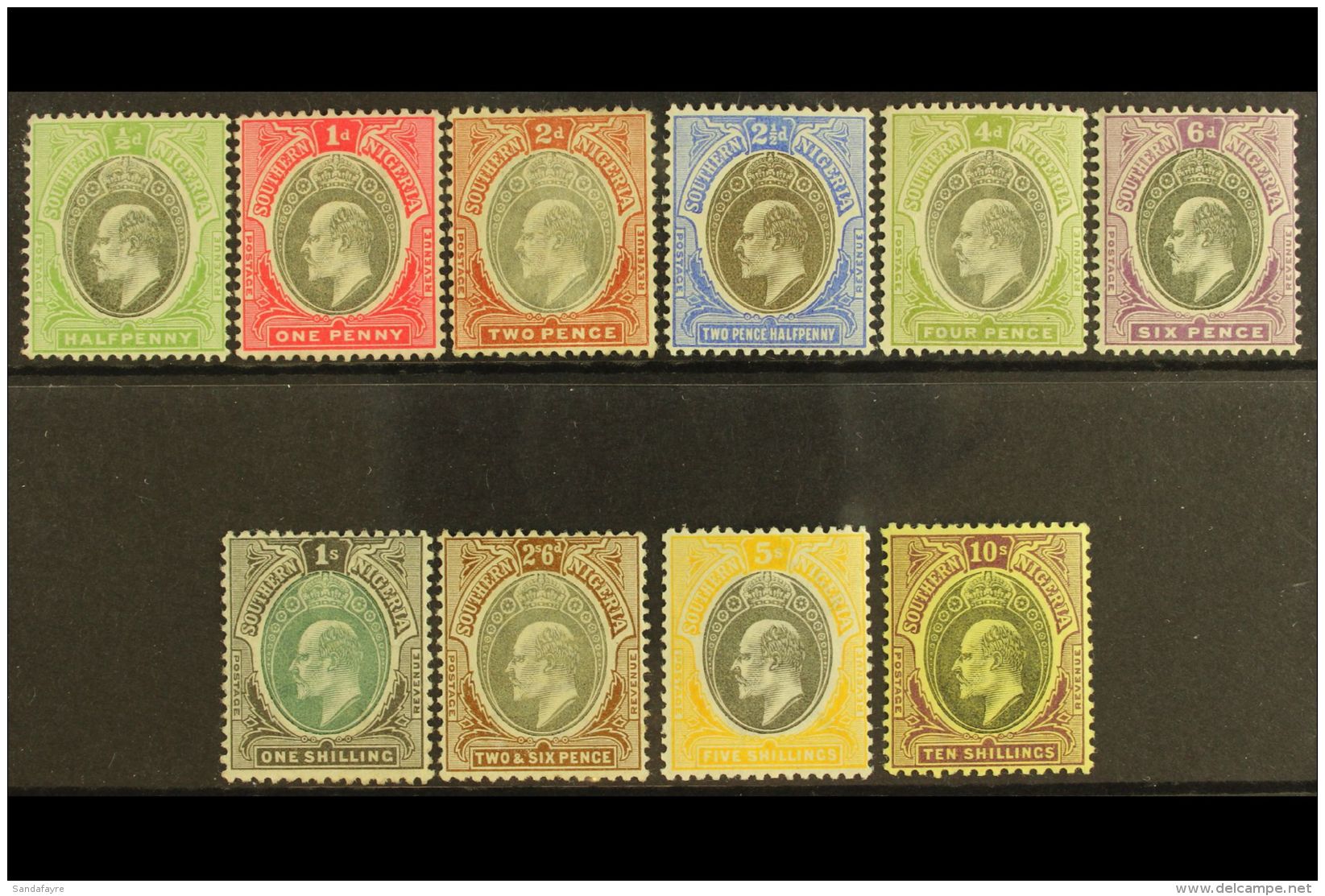 1903-04 Watermark Crown CA Definitive Set Complete To 10s, SG 10/19, Fine Mint. (10 Stamps) For More Images,... - Nigeria (...-1960)