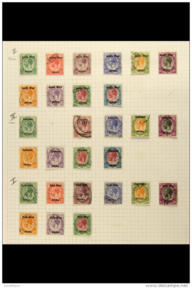 1923-1949 FINE USED COLLECTION On Leaves, Inc 1923 Singles Set To 2s6d, 1923-26 Setting III Singles Set To Both 5s... - Zuidwest-Afrika (1923-1990)