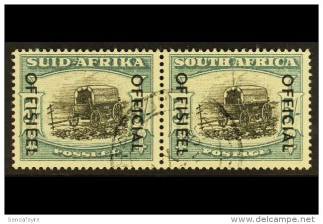 OFFICIAL VARIETY 1950-4 5s Black &amp; Pale Blue-green With "Thunderbolt" Variety (stamp Listed In Union Handbook... - Zonder Classificatie