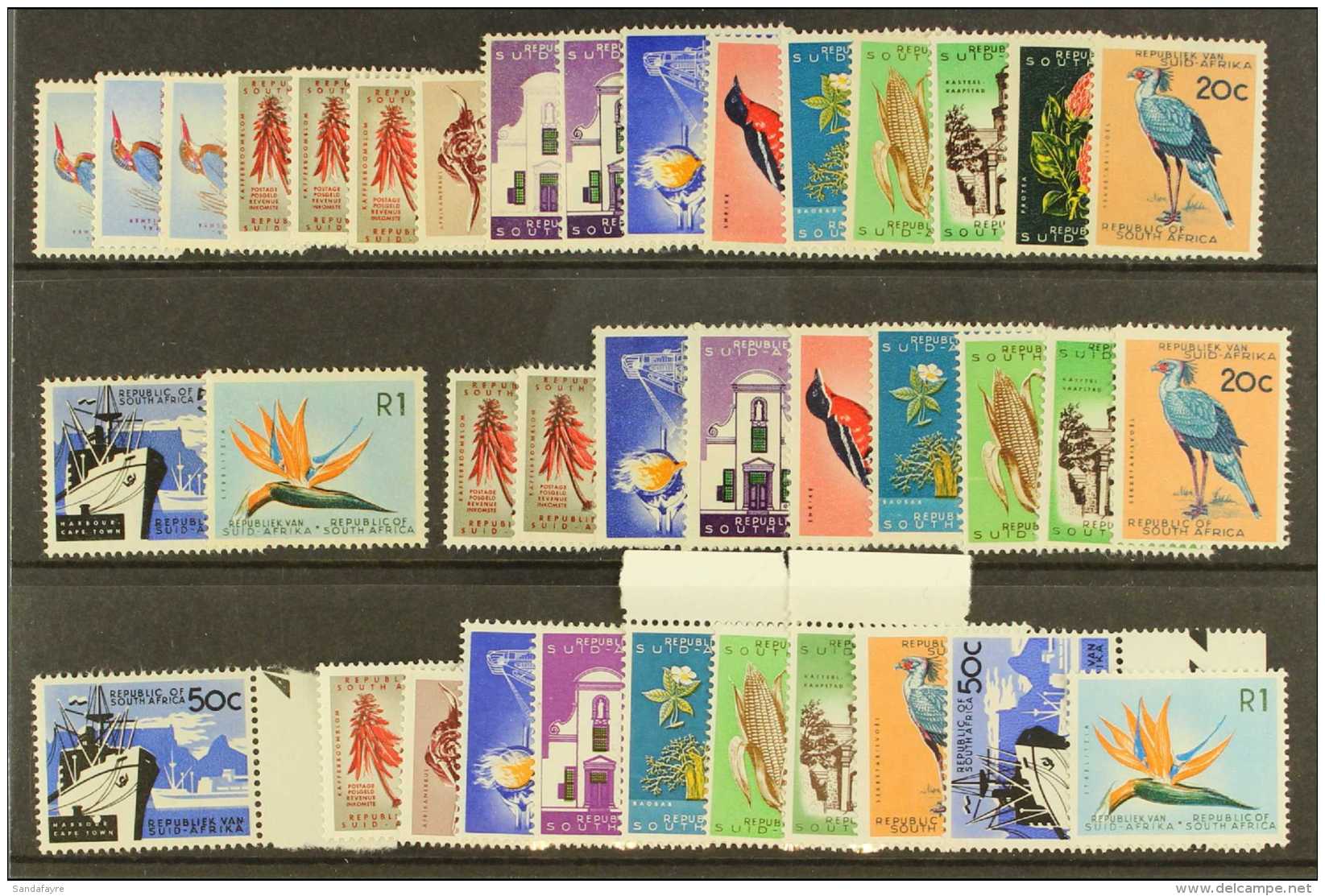 1961-7 First Republic Definitives Sets Plus Extra Shades, Perfs Or Types In Original Designs With Watermark "Coat... - Zonder Classificatie