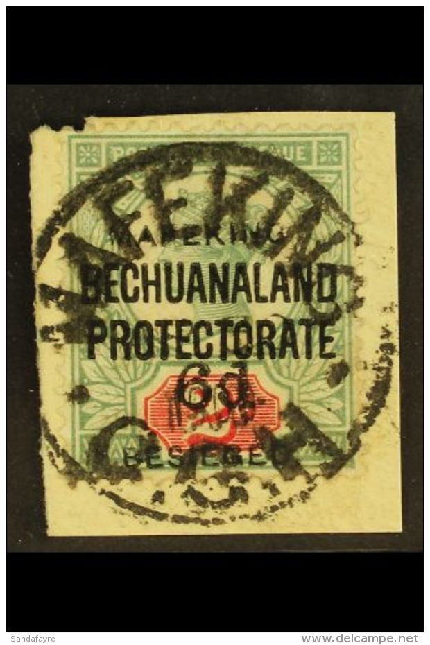 MAFEKING SIEGE STAMPS 1900 6d On 2d Green And Carmine Of Bechuanaland Protectorate, SG 8, Very Fine Used On Piece.... - Unclassified