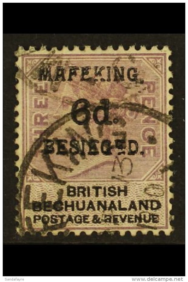 MAFEKING SIEGE STAMPS 6d On 3d Lilac And Black British Bechuanaland, SG 10, Very Fine Used, Type 1 Ovpt. For More... - Unclassified