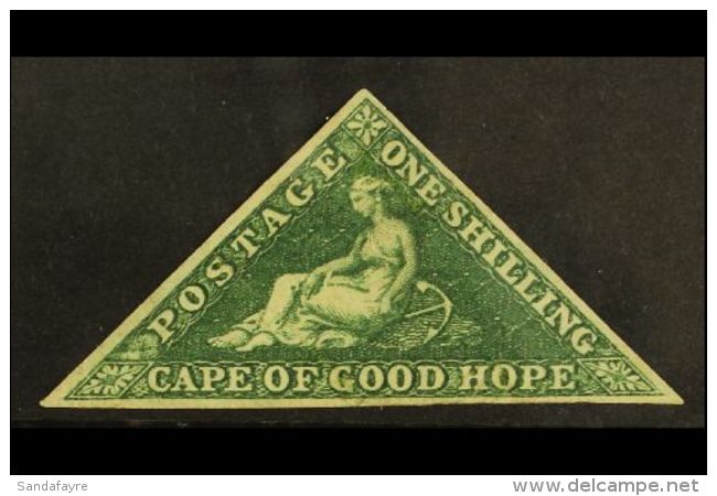 CAPE OF GOOD HOPE 1855-63 1s Deep Dark Green, SG 8b, MINT With 3 Good Neat Margins &amp; Large Part OG. Lovely For... - Zonder Classificatie