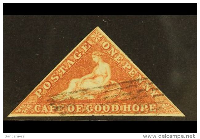 CAPE OF GOOD HOPE 1855-63 1d Brick-red/cream Toned Paper, SG 5, Used With Three Small Neat Margins, Light Corner... - Zonder Classificatie