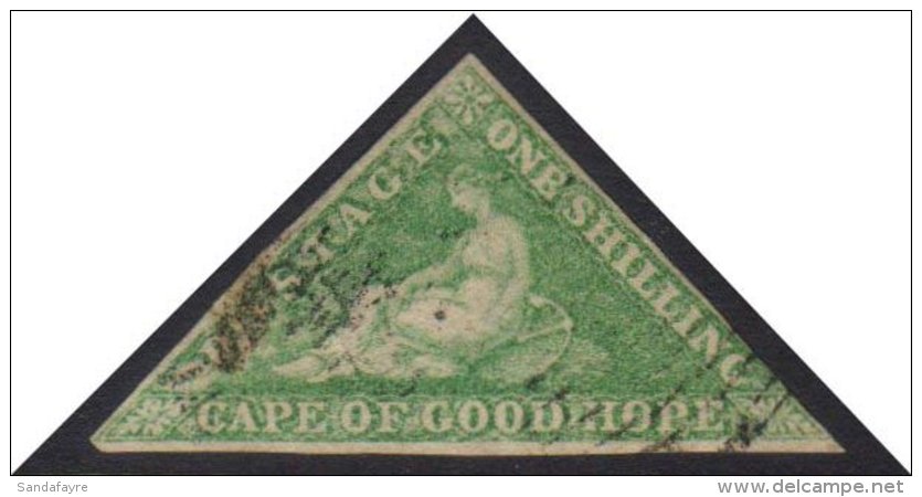 CAPE OF GOOD HOPE 1865-64 1s Bright Emerald-green Triangular, SG 21, Fine Used Lightly Cancelled Leaving "Hope"... - Non Classificati