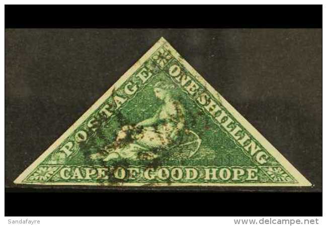 CAPE OF GOOD HOPE 1855-63 1s Deep Dark Green Triangular, SG 8b, Fine Used With 3 Good Neat Margins &amp; Fresh... - Zonder Classificatie