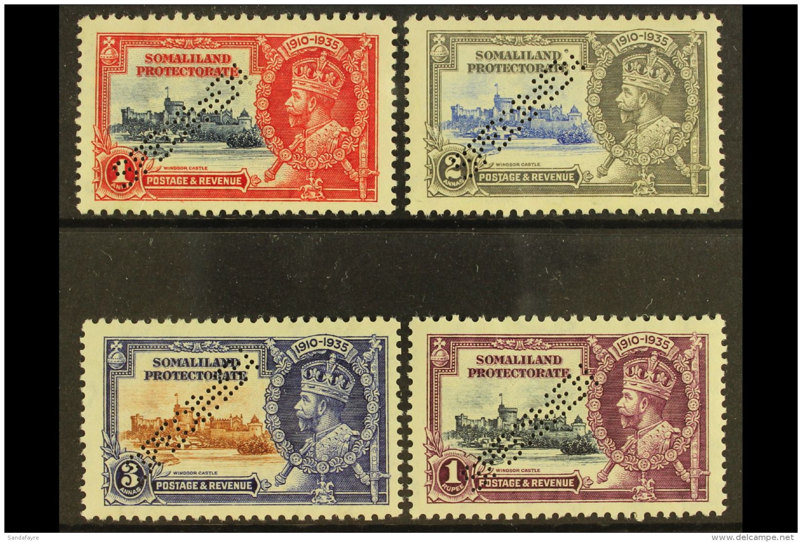 1935 Silver Jubilee Set Complete, Perforated "Specimen", SG 86s/89s, Very Fine Mint Part Og. (4 Stamps) For More... - Somaliland (Protectoraat ...-1959)
