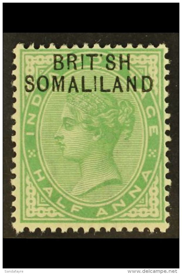 1903 &frac12;a Yellow Green, Ovptd, Variety "BRIT SH", SG 1a, Very Fine Mint. For More Images, Please Visit... - Somaliland (Protectoraat ...-1959)