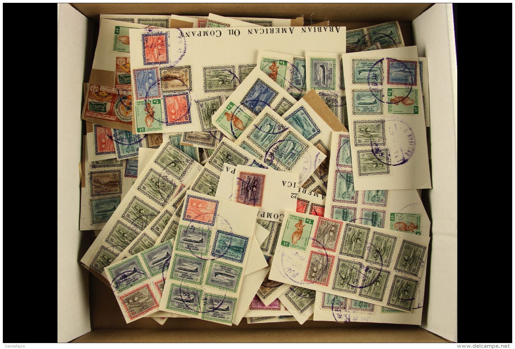 1960's FINE USED ON PIECE ACCUMULATION Chiefly Definitives And Airs Including Many Large Multiples. Cat (SG) Well... - Saoedi-Arabië
