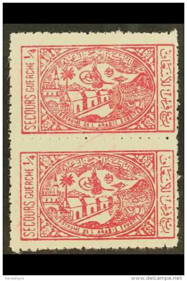 1945-46 1/8g Charity Tax, Perf 11, On Greyish Paper, SG 347a, Superb Never Hinged Mint VERTICAL PAIR. (2 Stamps)... - Saoedi-Arabië