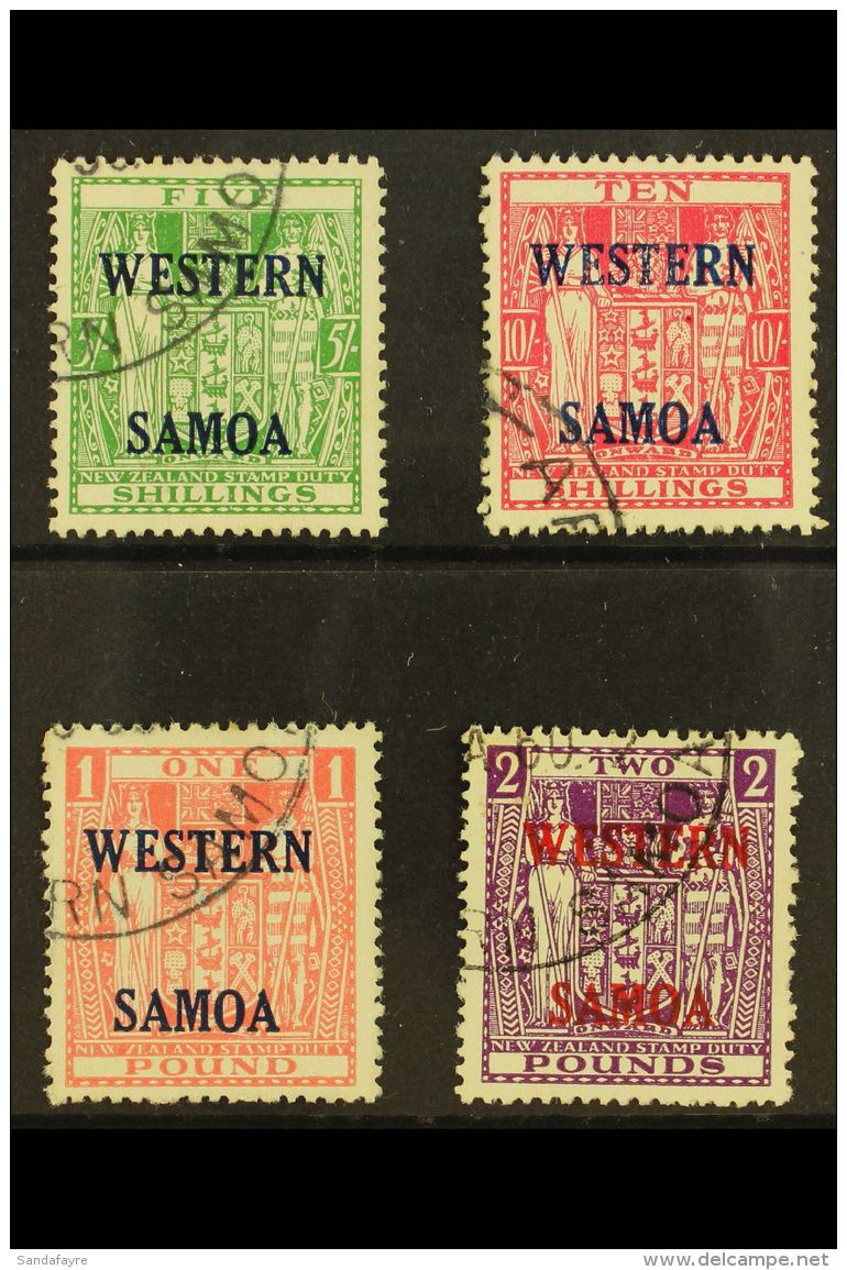 1955 5s Green To &pound;2 Bright Purple Postal Fiscals, Set Complete, SG 232/5, Very Fine And Fresh Used. (4... - Samoa