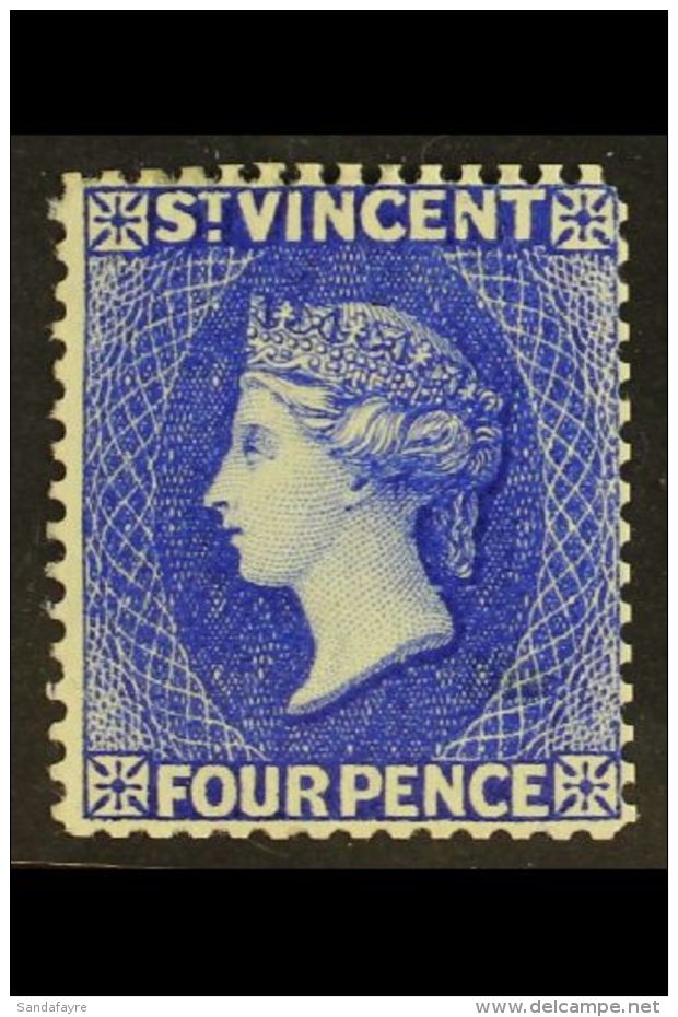 1882-83 4d Ultramarine Watermark Crown CA Reversed, SG 41x, Fine Unused (no Gum). Lovely Fresh Colour! For More... - St.Vincent (...-1979)