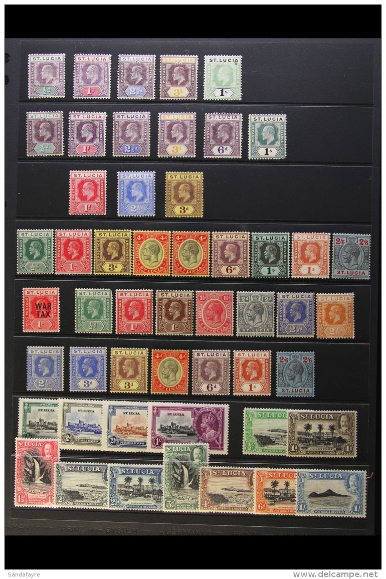 1902-36 MINT COLLECTION On A Stock Page. An All Different Range That Includes KEVII To 1902 &amp; 1905 1s, KGV To... - St.Lucia (...-1978)